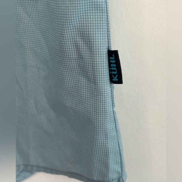 KUHL EUC light blue patterned snap button down short sleeve shirt Size small - Picture 3 of 4
